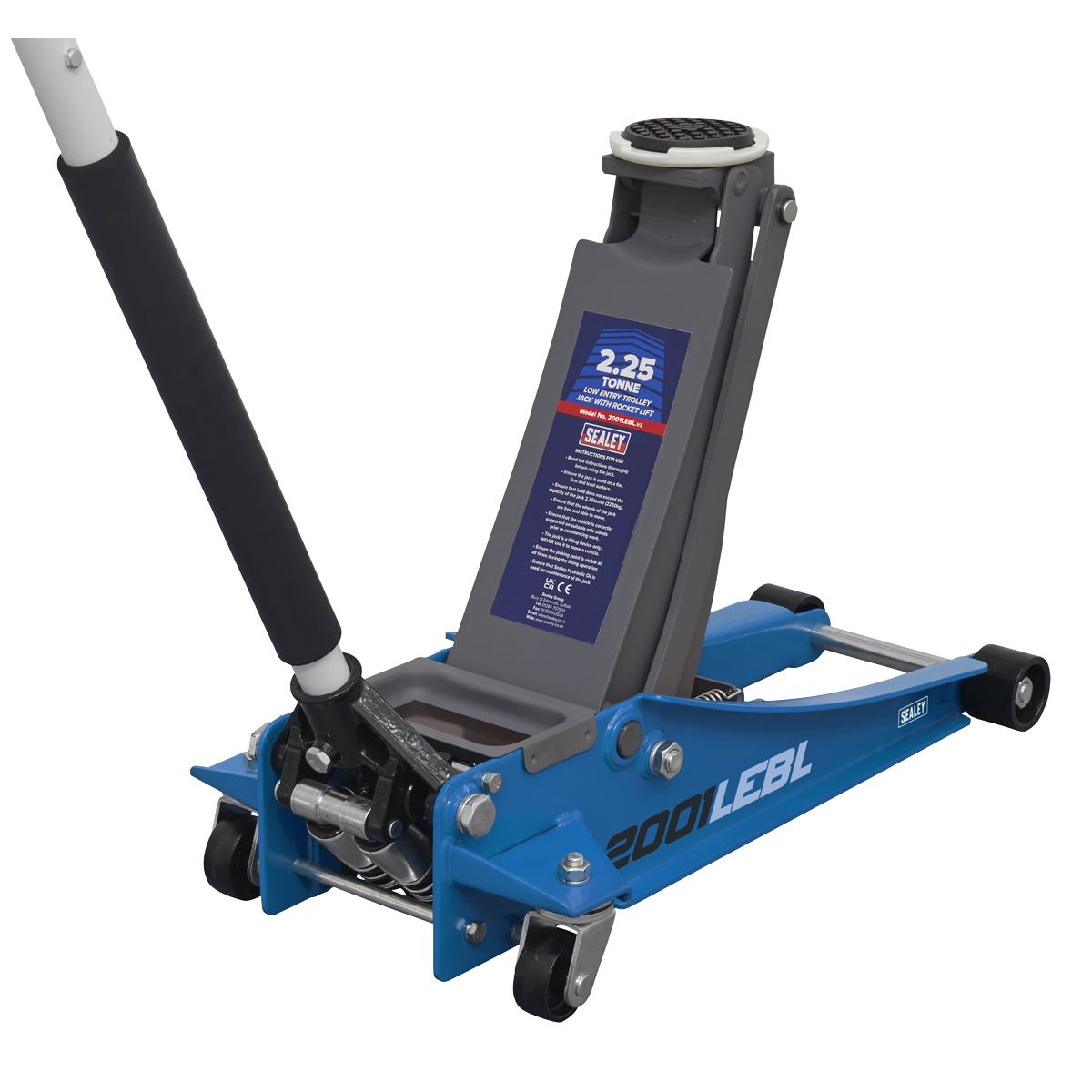 Sealey Low Profile Rocket Lift Trolley Jack 2.25 Tonne - Blue 
