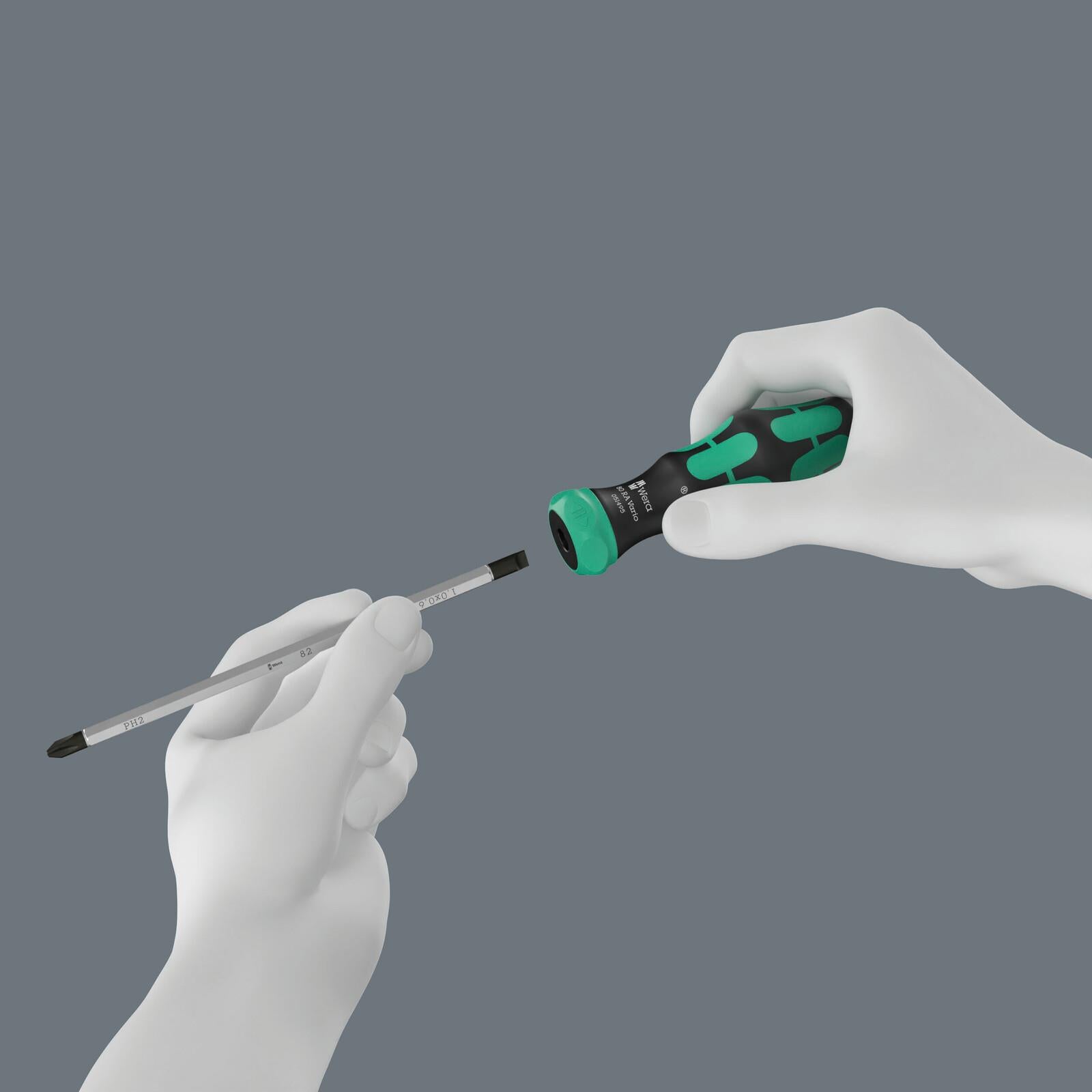 Wera Ratchet Screwdriver 80 RA Vario Bit Holding Handle with Ratchet Functionality  White Rose Tools