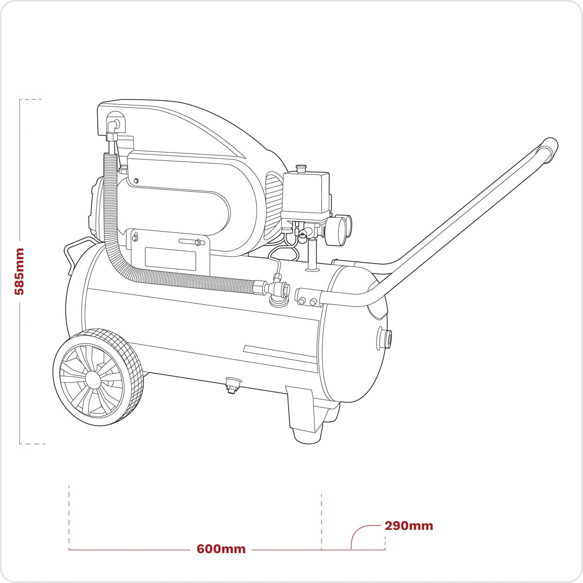 Sealey 24L Direct Drive Air Compressor 2hp 