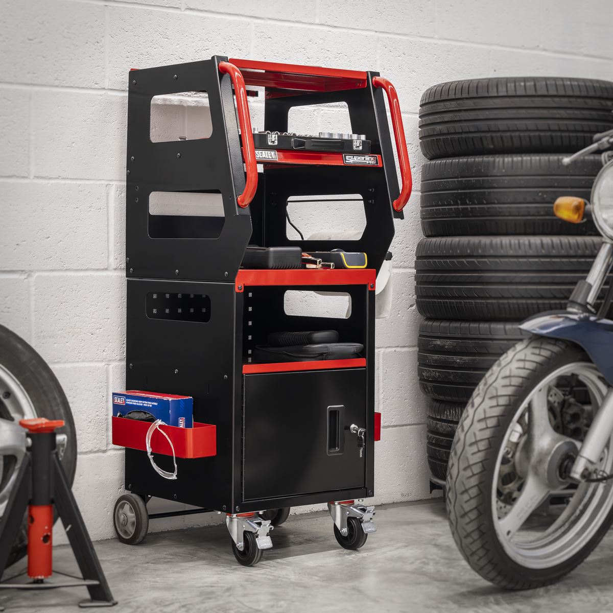Sealey Superline Pro Multipurpose Trolley for Diagnostics 4-Level  White Rose Tools