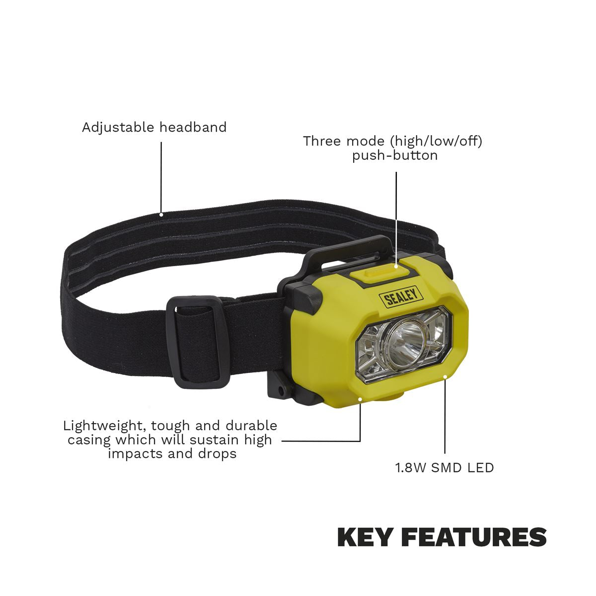 Sealey Head Torch XP-G2 LED Intrinsically Safe ATEX/IECEx Approved