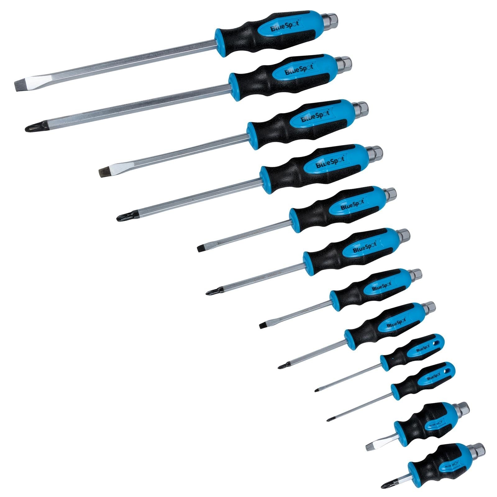 BlueSpot Hex Bolster Screwdriver Set with Storage Case 12 Pieces 