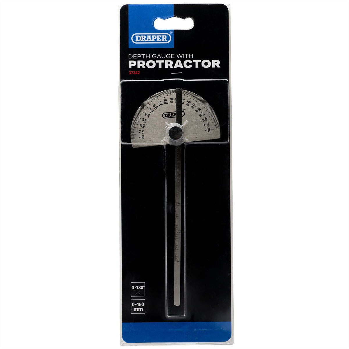 Draper Protractor with Depth Gauge 37342  White Rose Tools