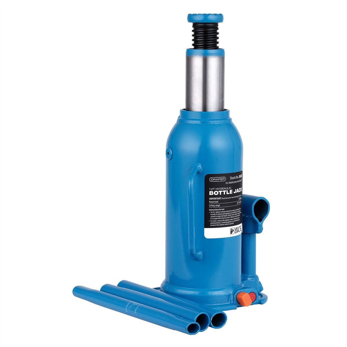 Draper Hydraulic Bottle Jack 12 Tonne 36367  White Rose Tools