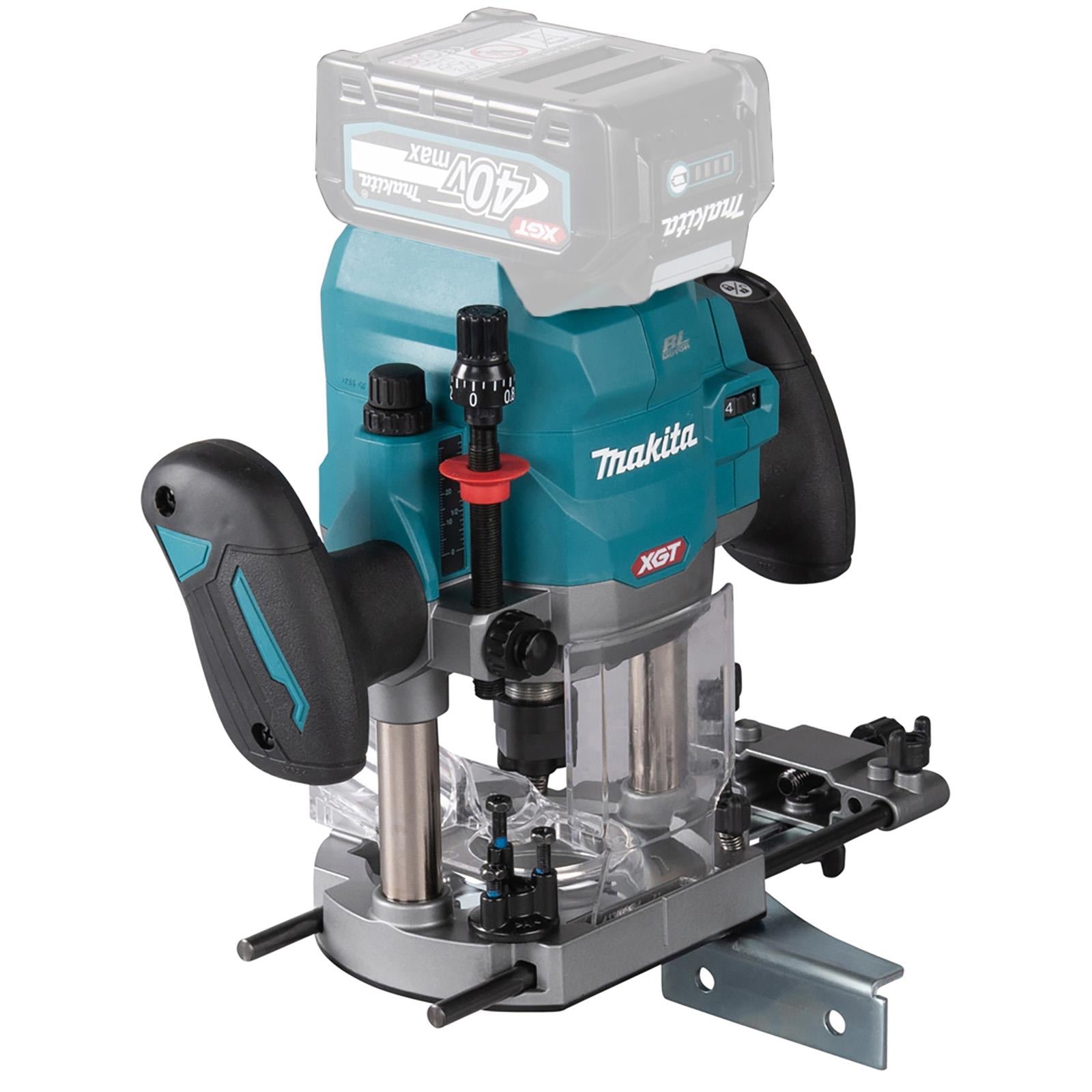 Makita Plunge Router Cordless 1/2" Collet Brushless XGT 40V Max In MakPac Type 4 Case Body Only RP001GZ02