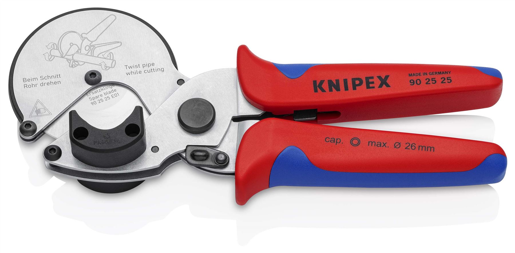 Knipex Pipe Cutter for Composite and Plastic Pipes 26mm Capactiy Multi Component Grips 90 25 25