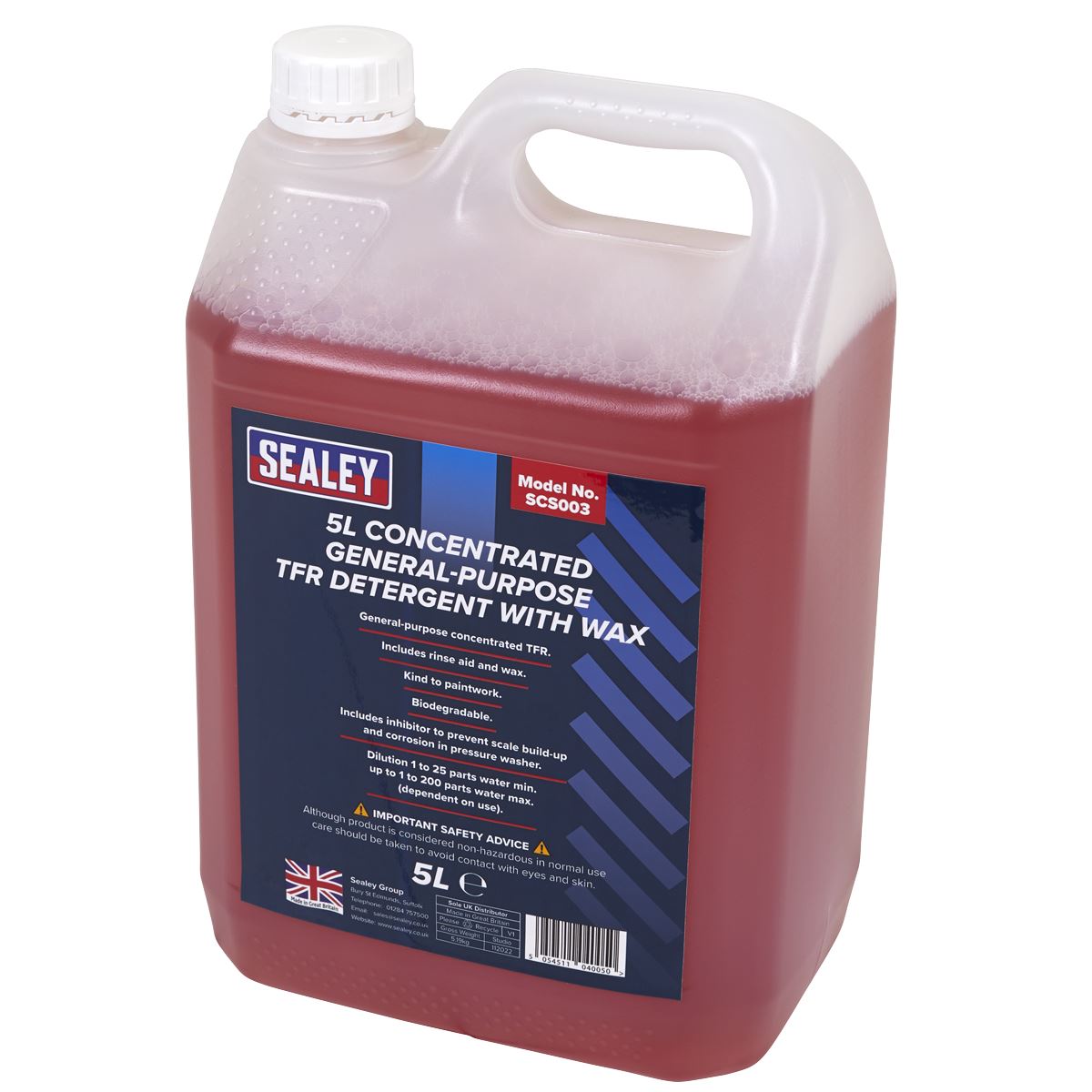 Sealey TFR Detergent with Wax Concentrated 5L