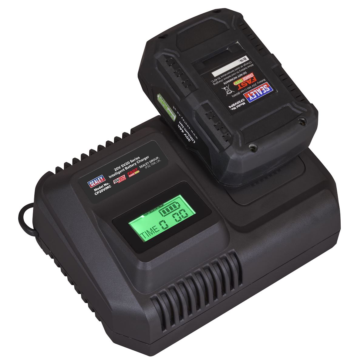 Sealey Intelligent Battery Charger 20V SV20 Series Lithium-ion  White Rose Tools