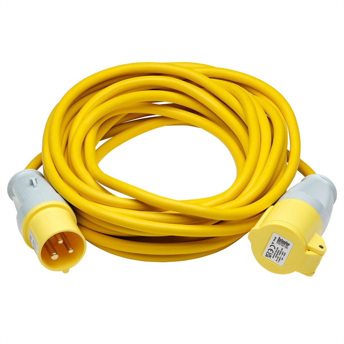 Defender E85123 Arctic Extension Lead Yellow 16A 2.5mm² 10m 35062  White Rose Tools