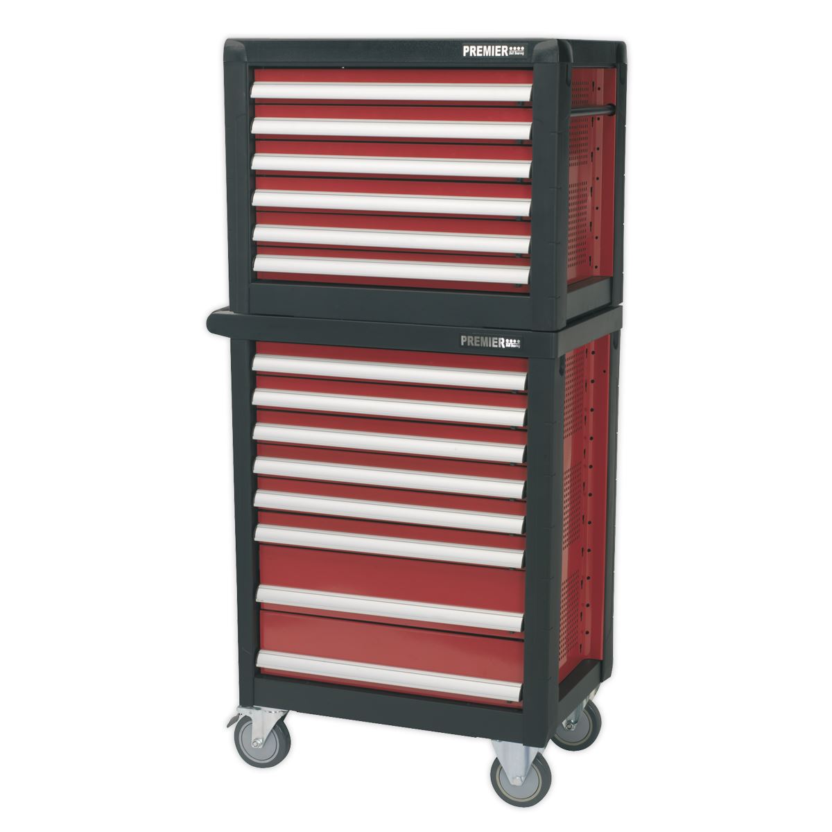 Sealey Premier Topchest & Rollcab Combination 14 Drawer with Ball-Bearing Slides & 1233pc Tool Kit 
