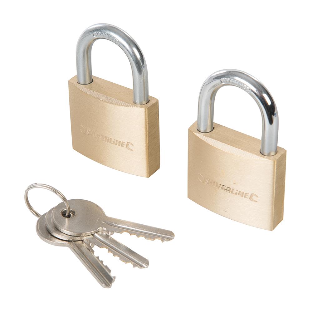 Silverline Keyed Alike Padlocks 2pk 40mm 307578