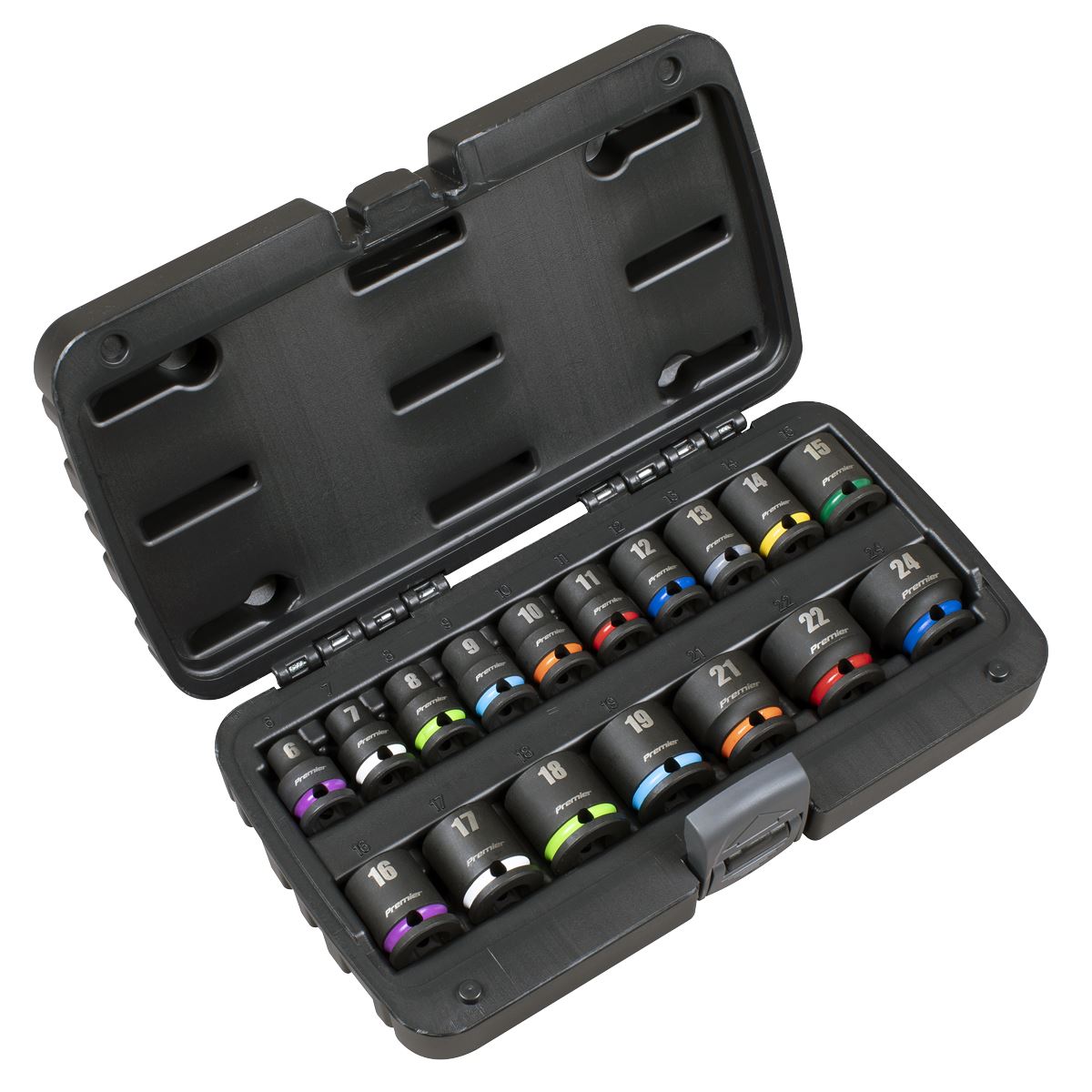 Sealey Premier Impact Socket Set 3/8"Sq Drive 17pc  White Rose Tools