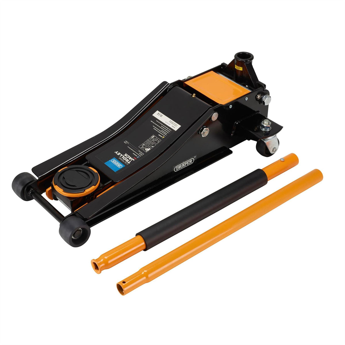 Draper Trolley Jack 2.25 Tonne Orange 28475  White Rose Tools