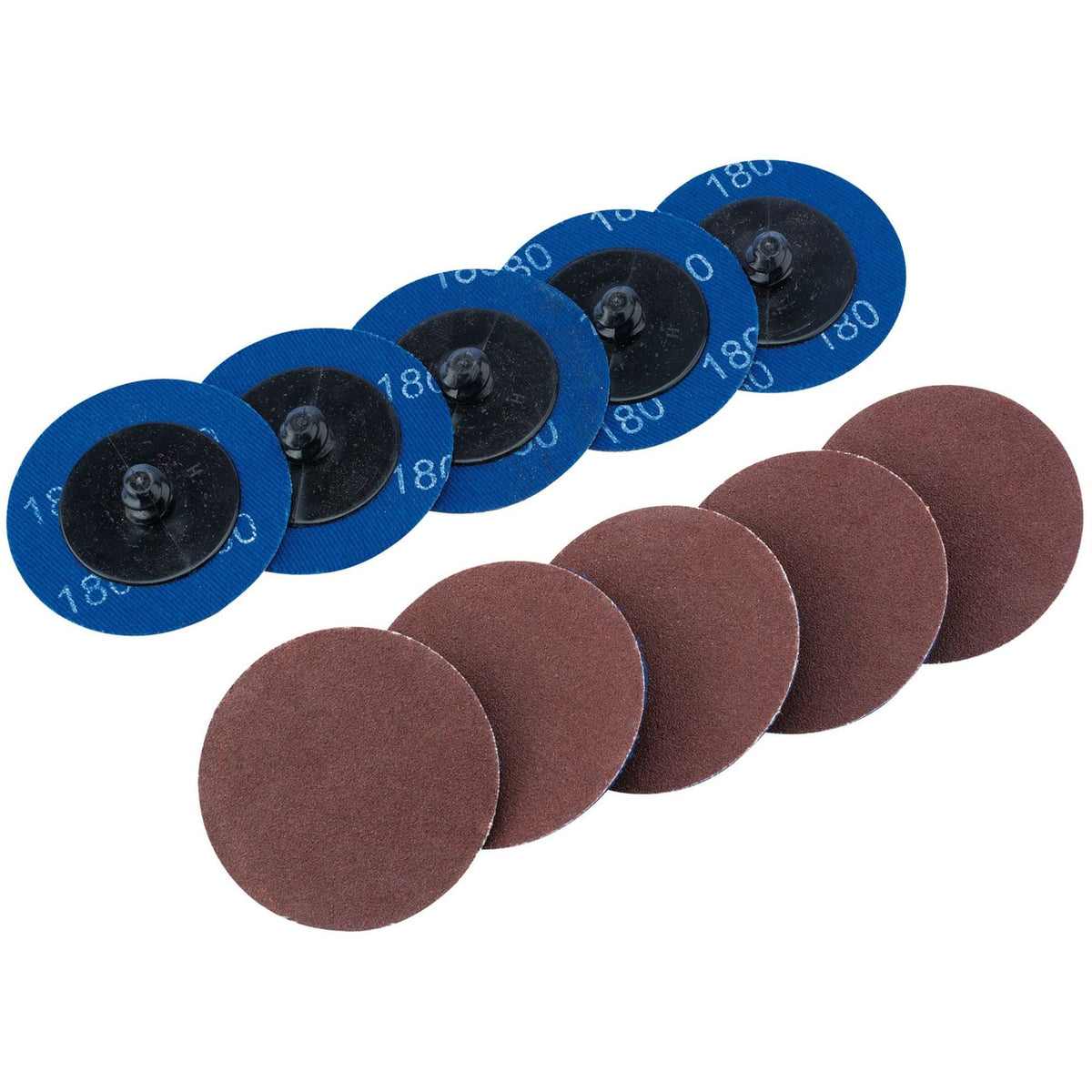 Draper Aluminium Oxide Sanding Discs 50mm 180 Grit (Pack of 10) 75612  White Rose Tools