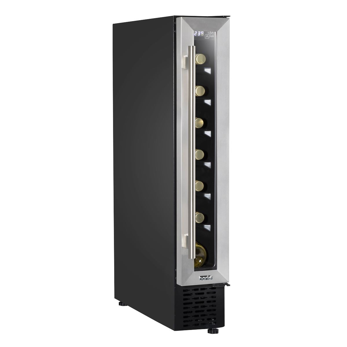 Baridi 7 Bottle 15cm Slim Wine Cooler with Digital Touchscreen Controls, Stainless Steel