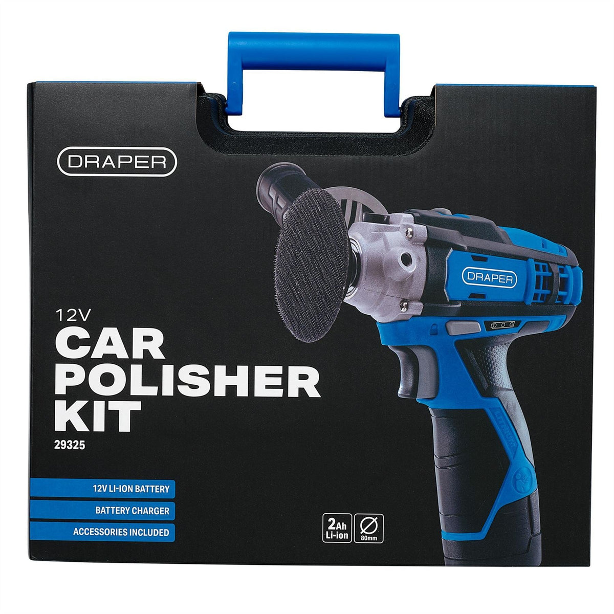 Draper 12V Cordless Car Polisher Kit 29325  White Rose Tools