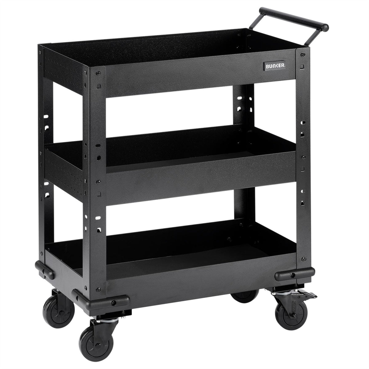 BUNKER 3 Tier Trolley with Pull Handle and Hardwood Worktop 714mm 11495  White Rose Tools