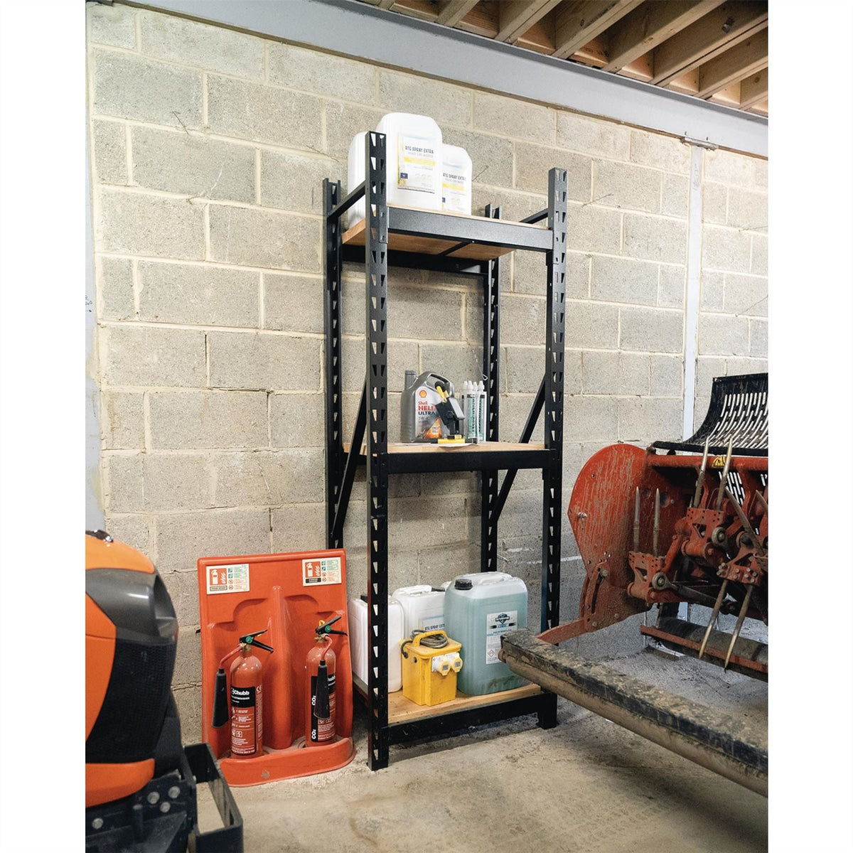 BUNKER 14 Piece Modular 3 Tier Racking with Hardwood Shelving 750mm 32465  White Rose Tools