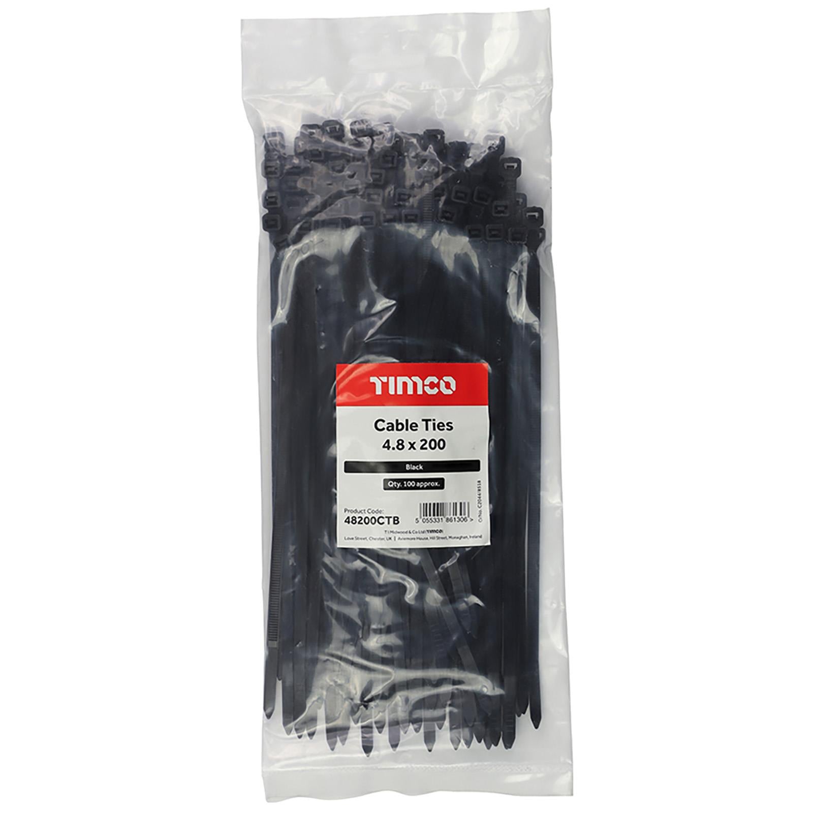 TIMCO Cable Ties Tie Wraps Black BS EN 62275 - Choose Size