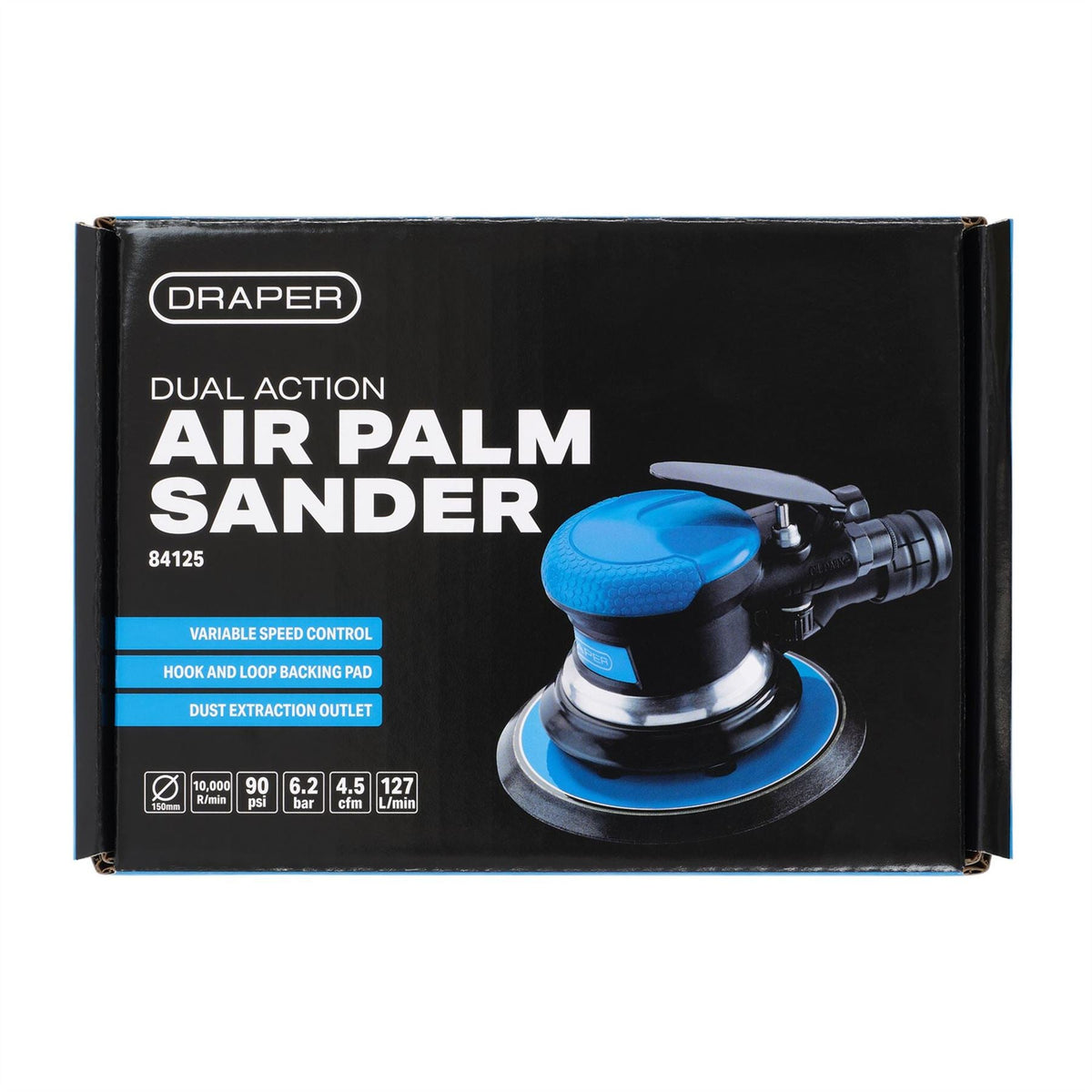 Draper Dual Action Air Sander 150mm 84125  White Rose Tools