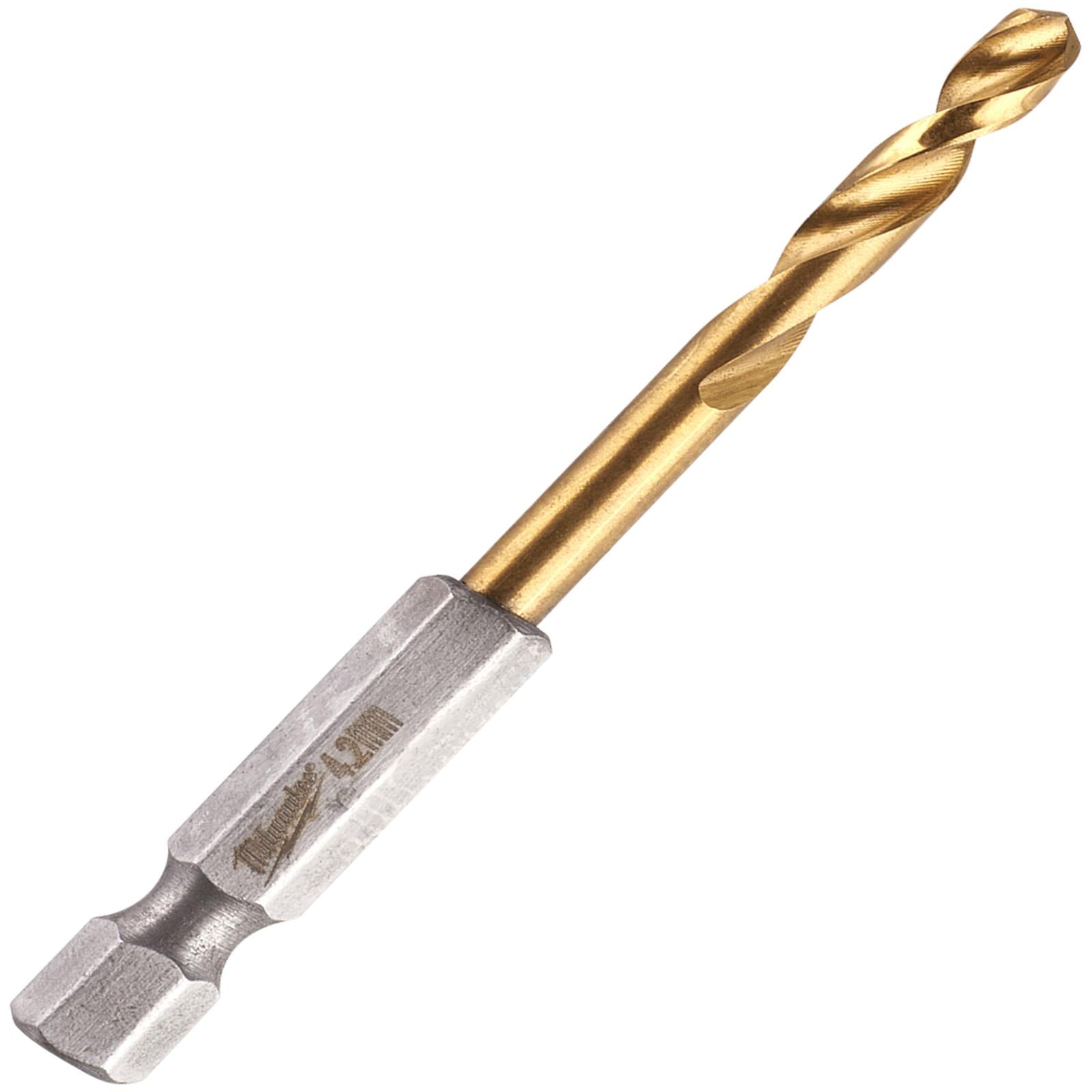 Milwaukee Red Hex Metal Drill Bits HSS Shockwave Impact Duty 1/4" Hex Shank 