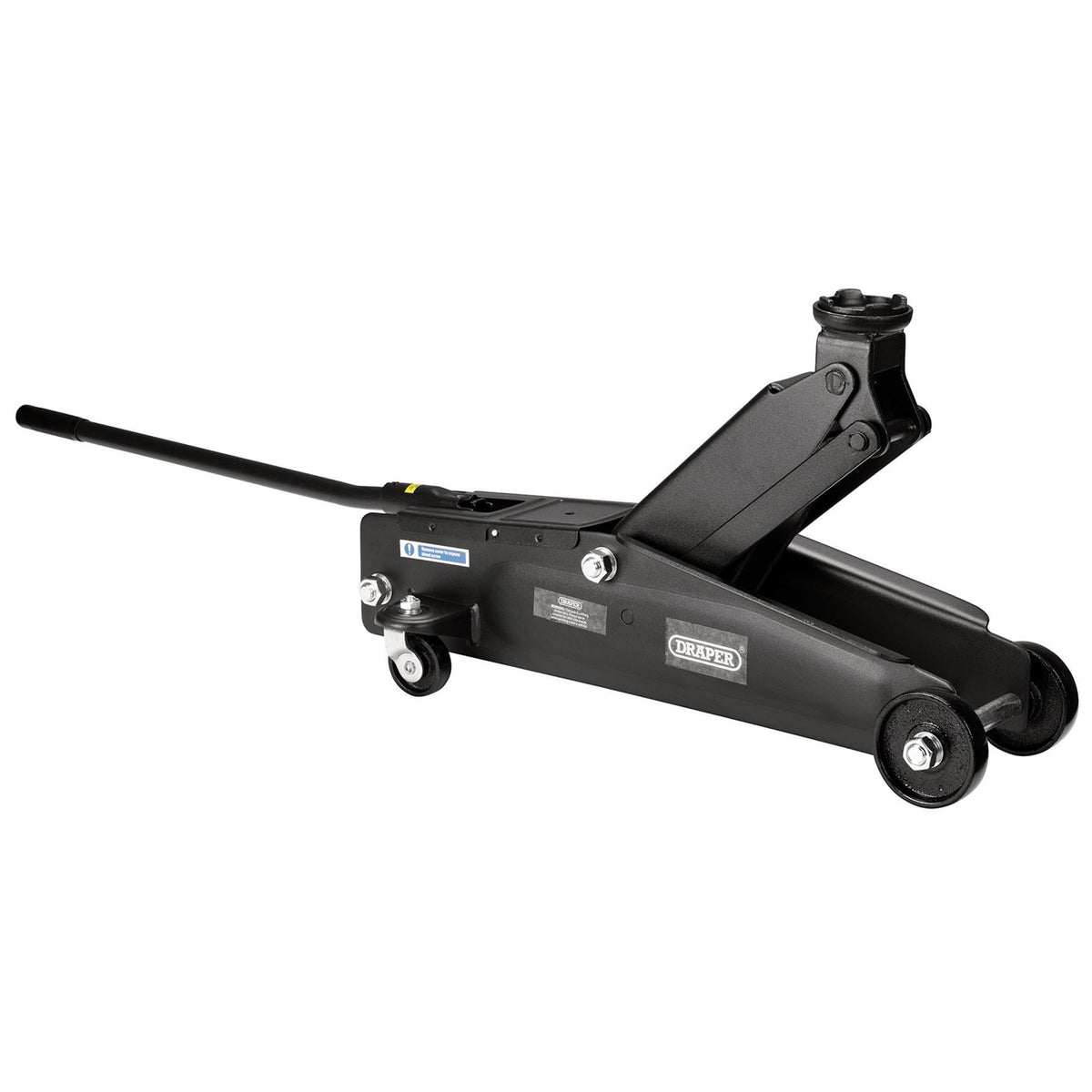 Draper Trolley Jack 3 Tonne Black 27635  White Rose Tools