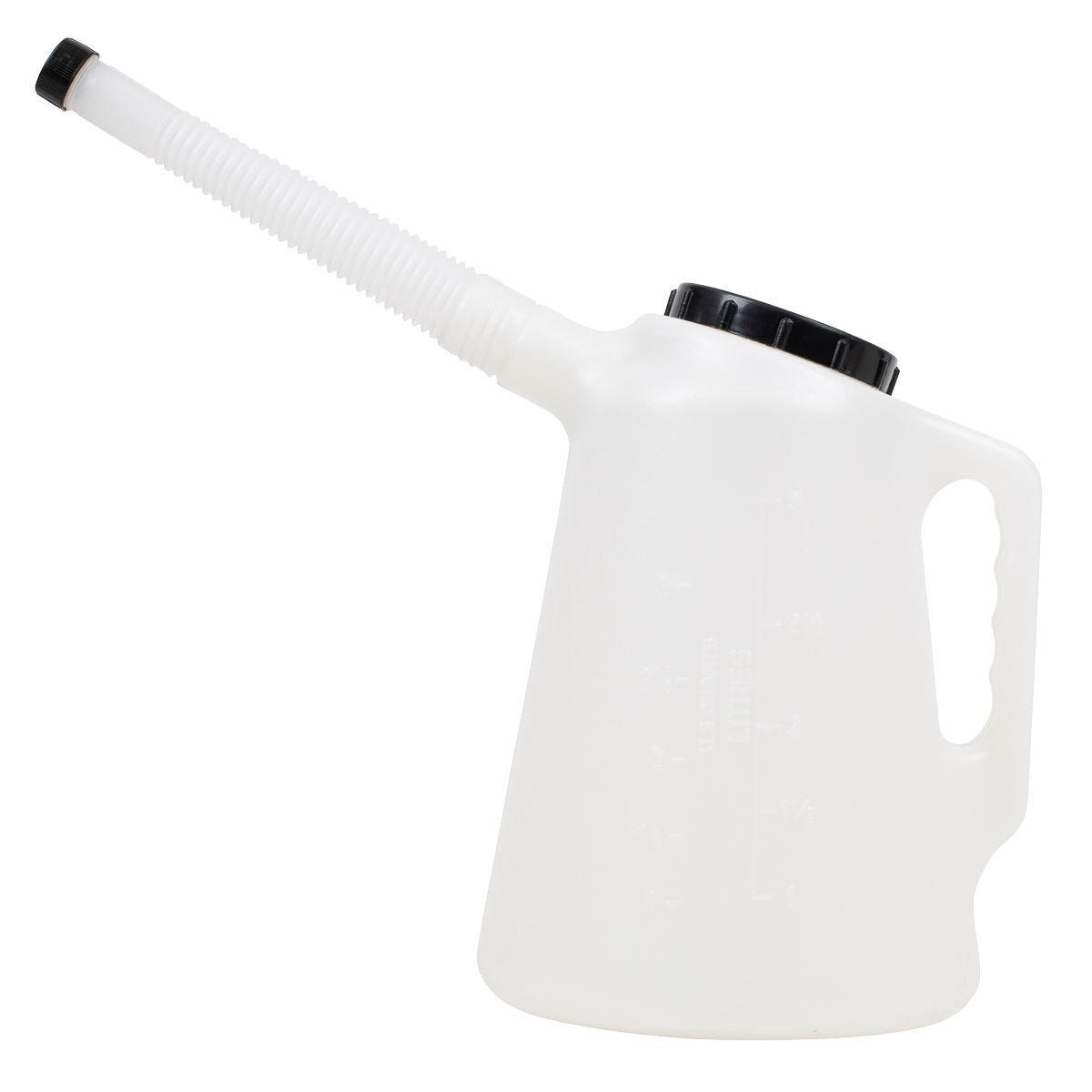 Sealey Oil Container with Flexible Spout 3L - Black Lid  White Rose Tools