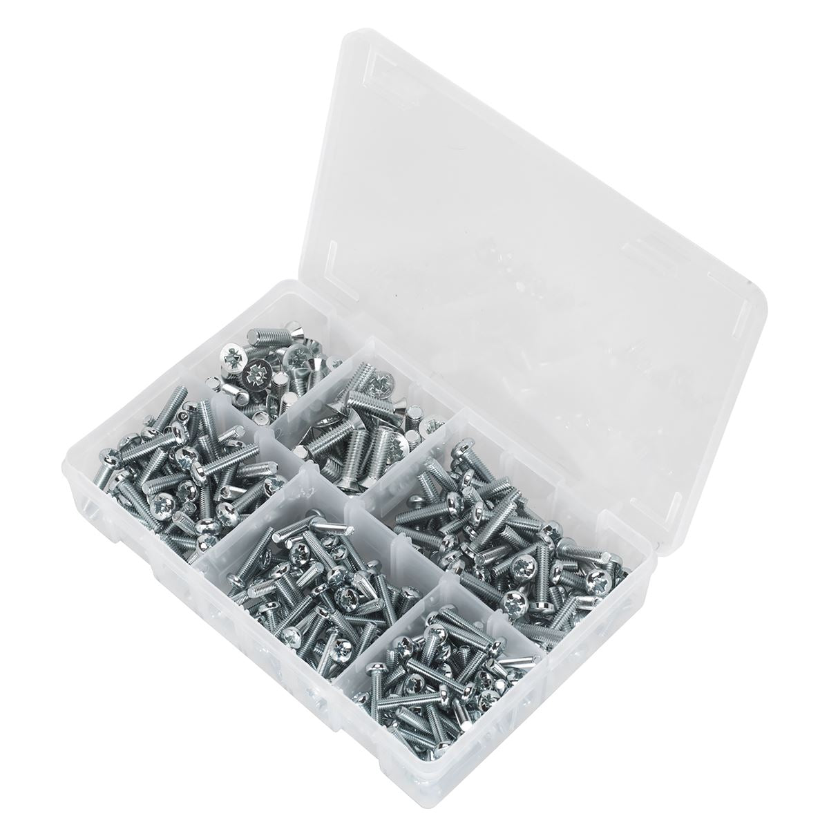 Sealey Countersunk & Pan Head Pozi Machine Screw Assortment M5-M8 264pc