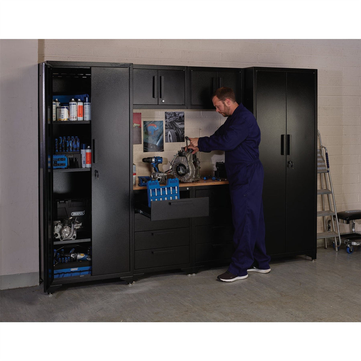 Draper Double Garage Workstation 40086  White Rose Tools