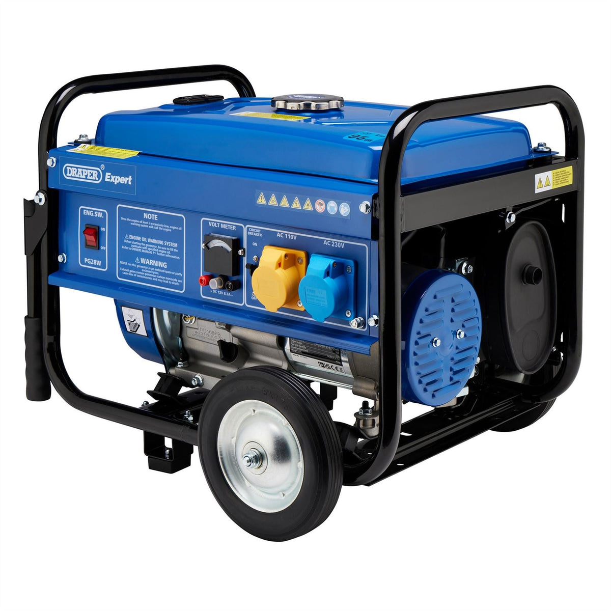 Draper Expert Petrol Generator with Wheels 2500W 87088  White Rose Tools