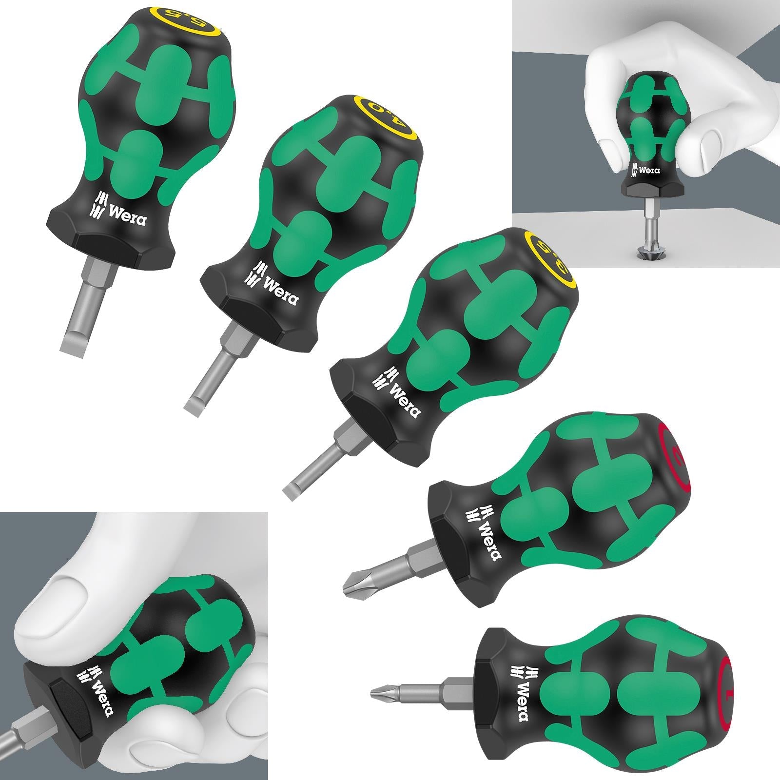 Wera Stubby Screwdriver Set 1 5 Piece Phillips Slotted 