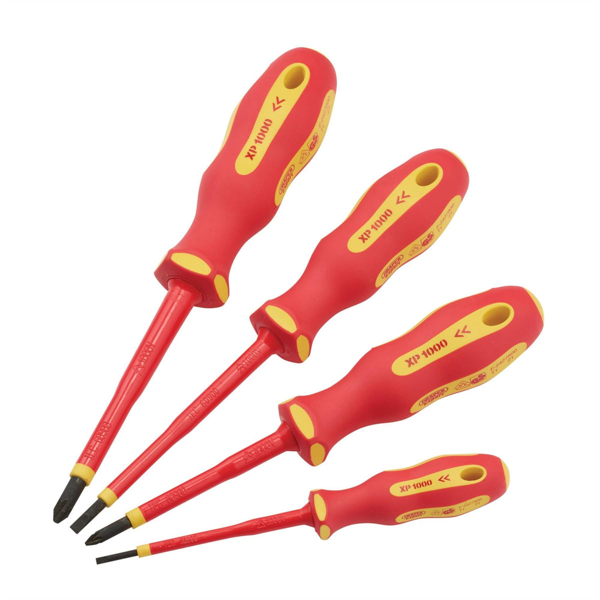 Draper XP1000 VDE Screwdriver Set (4 Piece) 64693  White Rose Tools