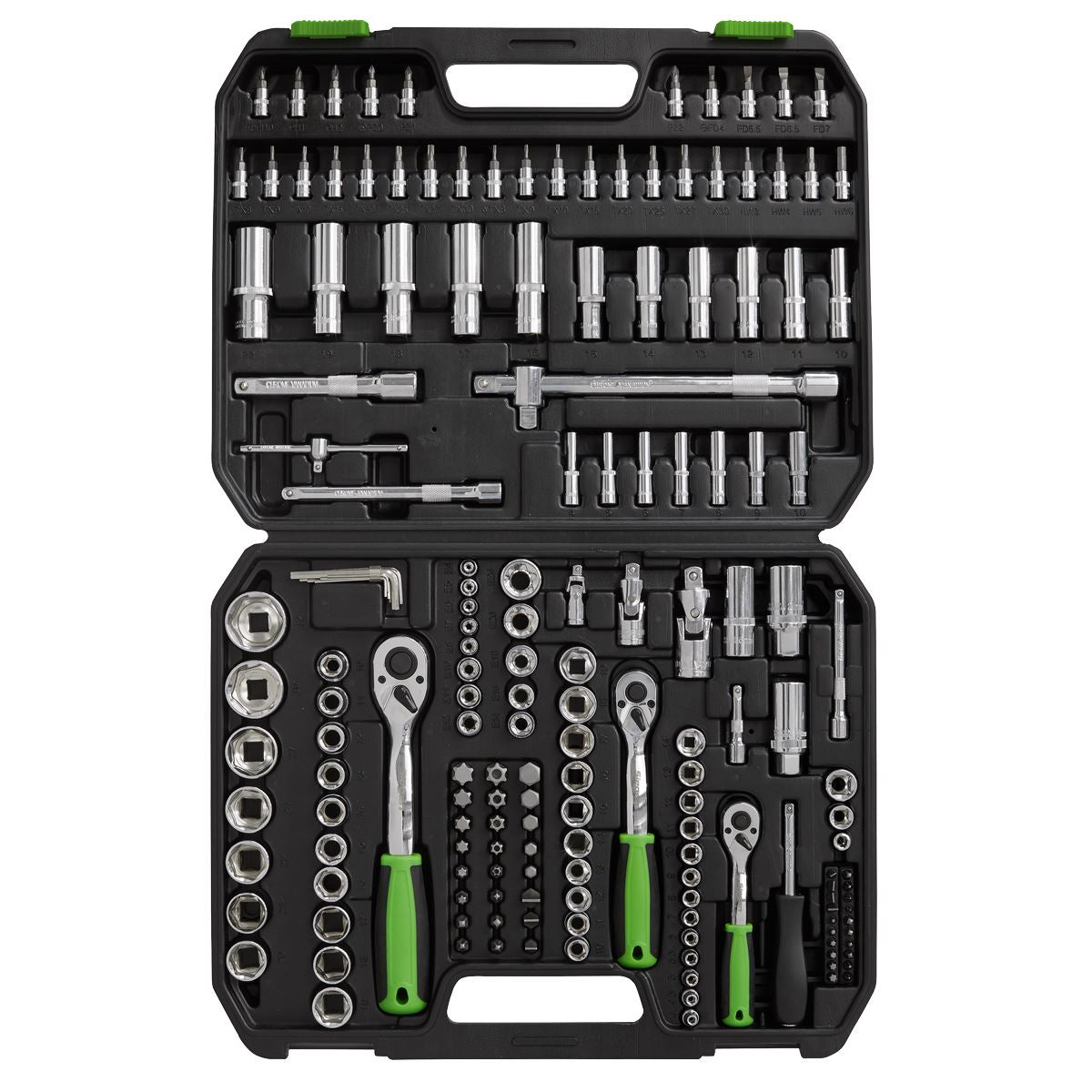 Siegen by Sealey Socket Set 171 Piece 1/4", 3/8" and 1/2" Drive WallDrive Metric 4-32mm