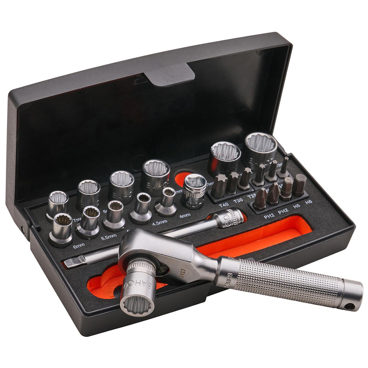Bahco Special Edition 1/4" Drive Socket Set 4-13mm SL25MHBL  White Rose Tools