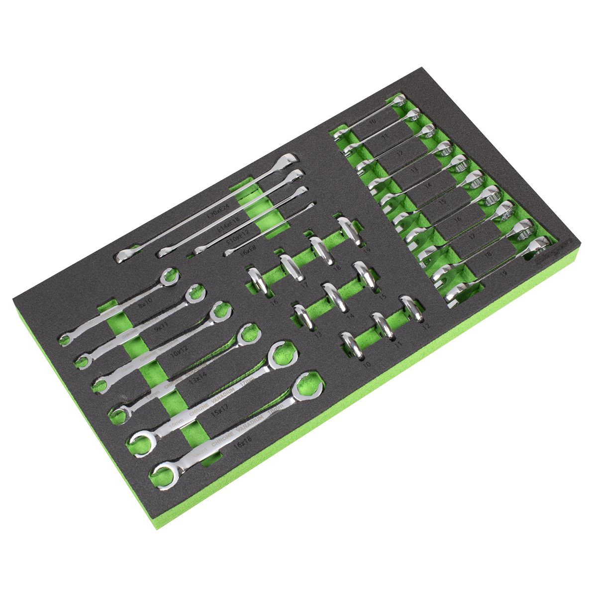 Siegen by Sealey Tool Tray with Specialised Spanner Set 30pc - Metric 