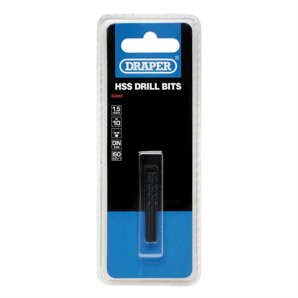 Draper HSS Twist Drill Bits 1.5 x 40mm (Pack of 10) 62882  White Rose Tools