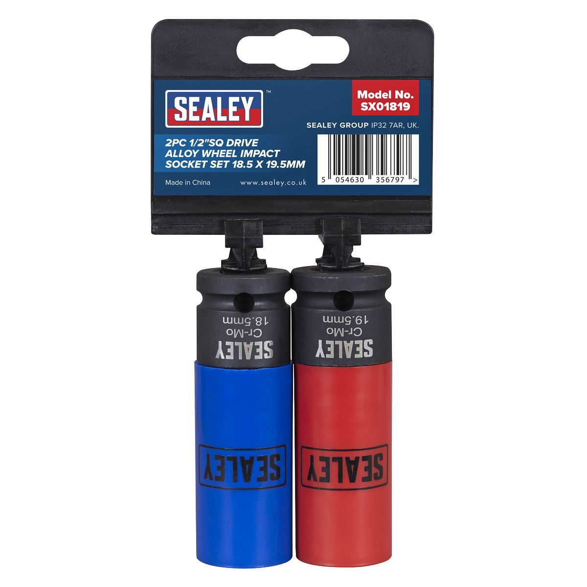 Sealey Alloy Wheel Impact Socket Set 1/2"Sq Drive 2pc  White Rose Tools