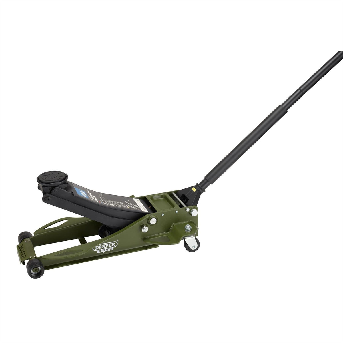 Draper Expert Professional Low Profile Fast Lift Garage Trolley Jack 3 Tonne Green 23817  White Rose Tools
