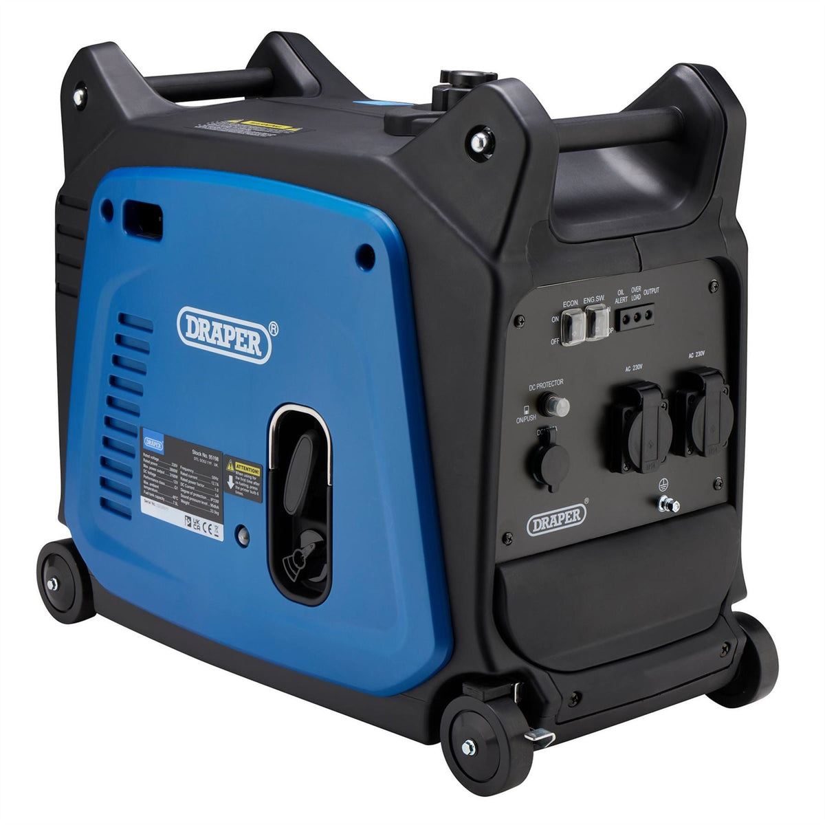 Draper Petrol Inverter Generator 2800W 95198  White Rose Tools