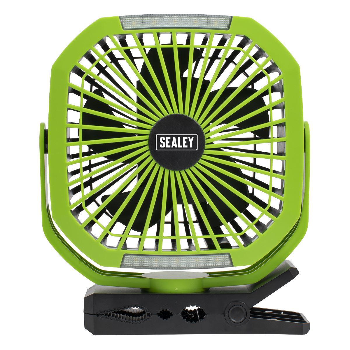 Sealey Portable Clip Fan with Worklight 8" 4 Speeds  White Rose Tools