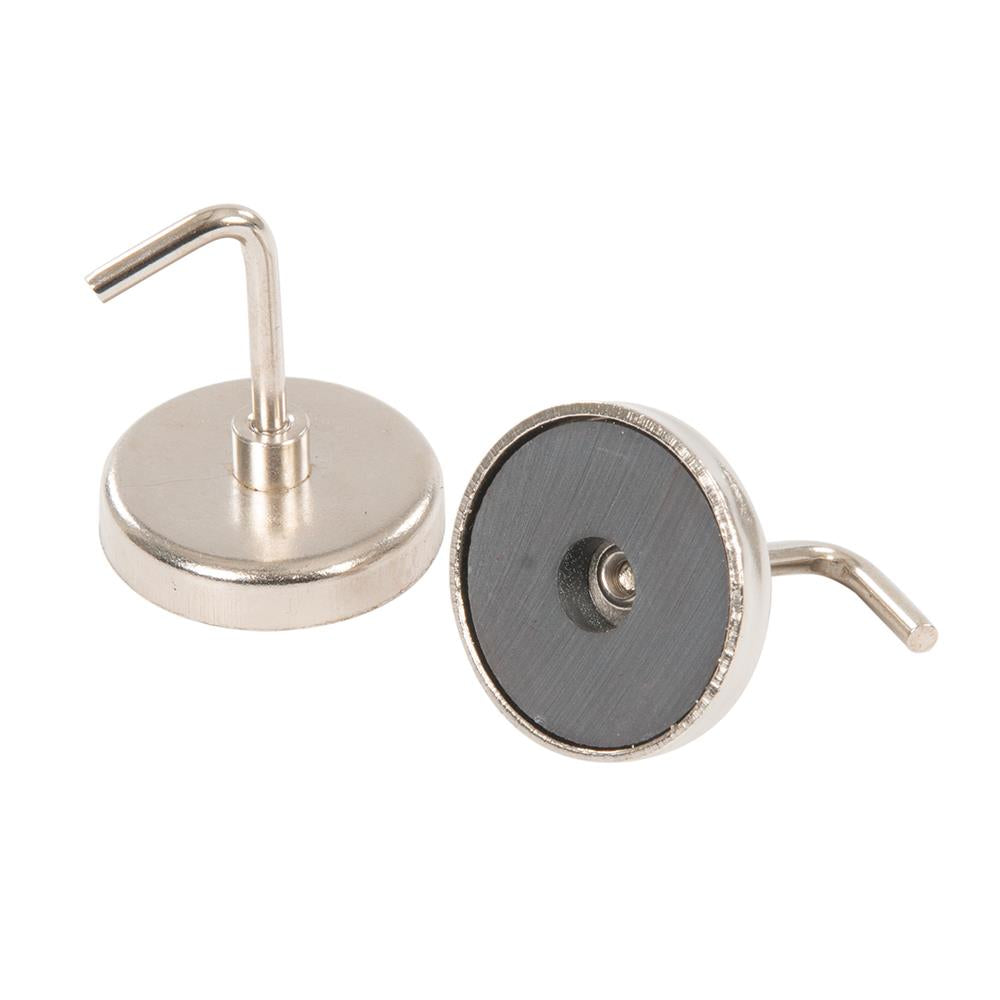 Silverline 2 Piece 5kg Magnetic Hooks Hanging Storage Fridge Cabinets