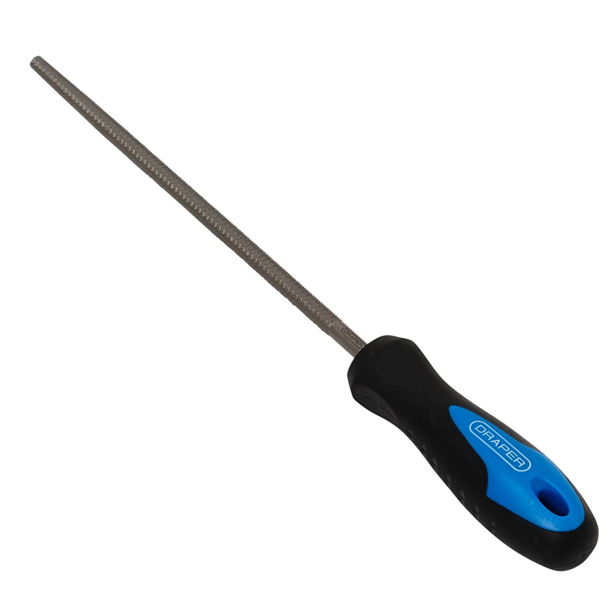 Draper Soft Grip Engineers Round File and Handle 200mm 44955  White Rose Tools