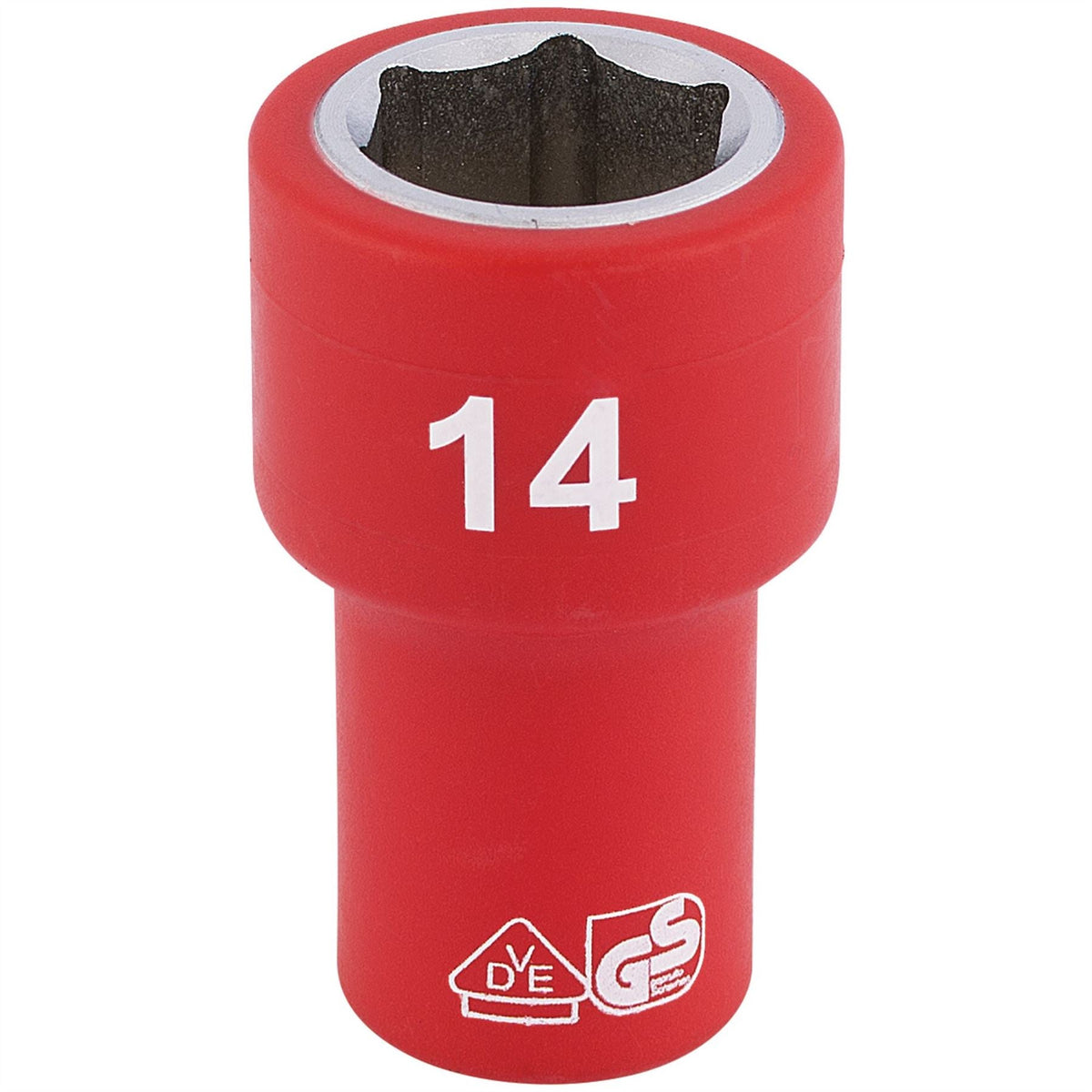 Draper Expert Fully Insulated VDE Socket 1/4" Sq. Dr. 14mm 31492  White Rose Tools
