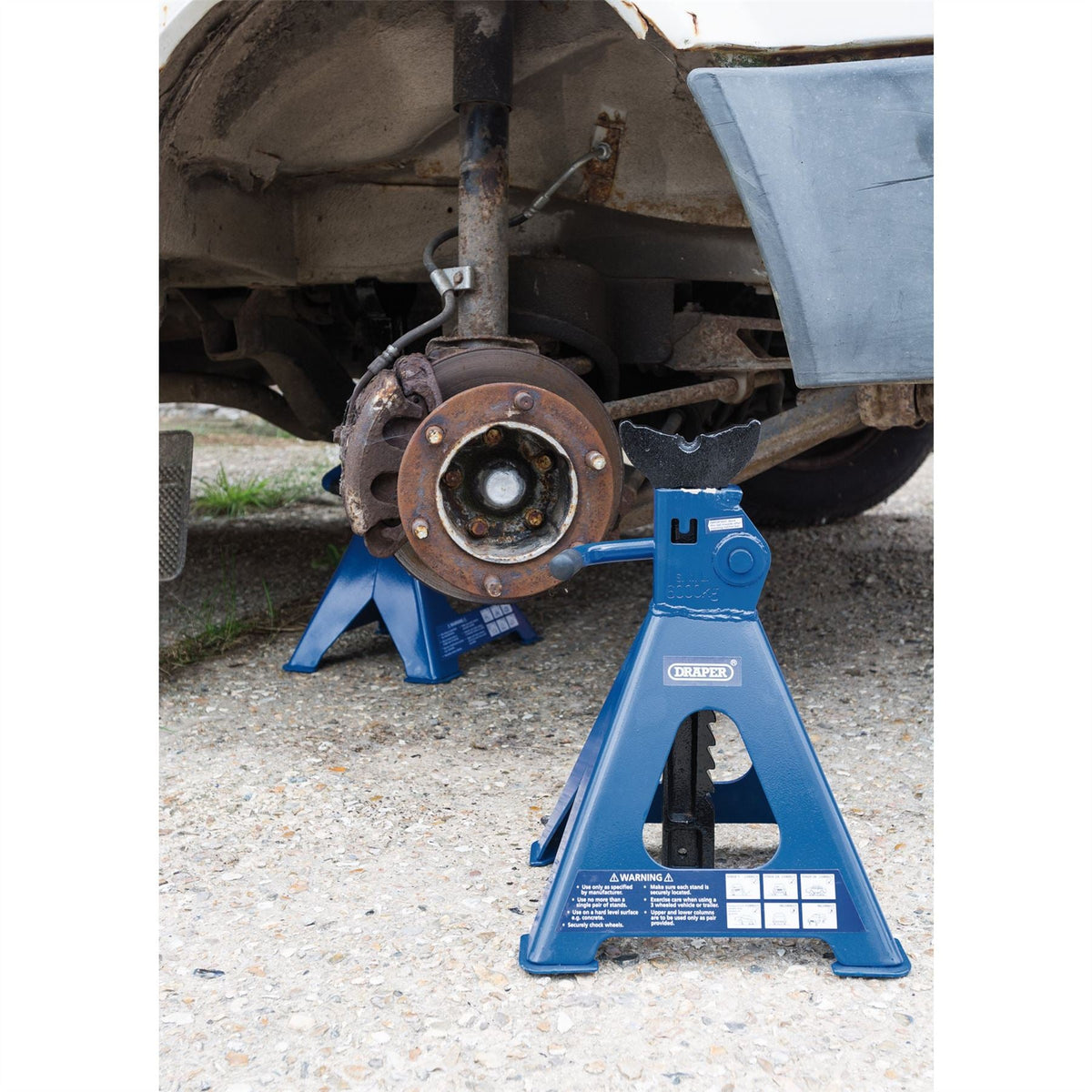 Draper Ratchet Axle Stands 6 Tonne (Pair) 30883  White Rose Tools