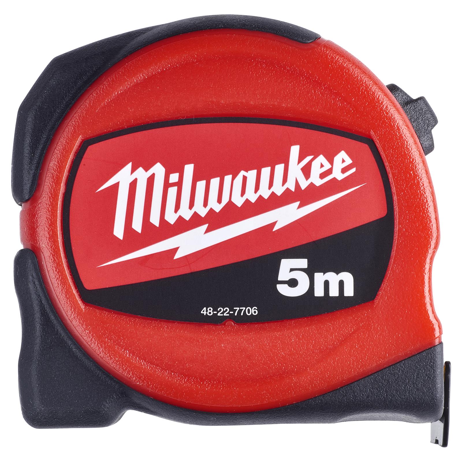 Milwaukee Tape Measure 5m Metric Slimline Pocket Tape 25mm Blade Width 