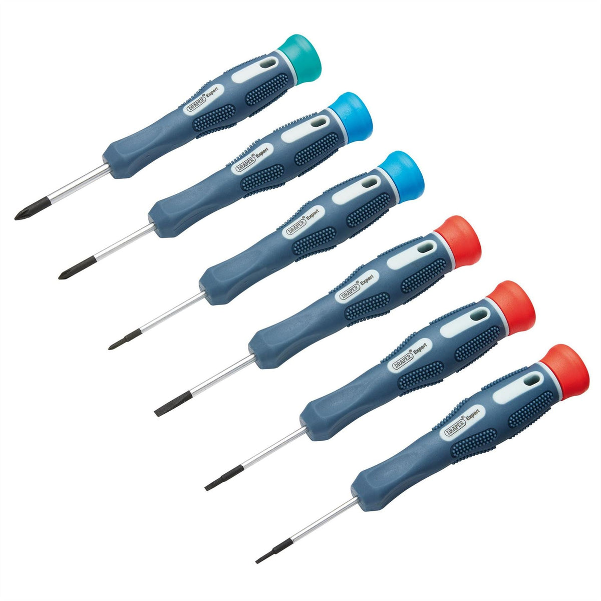 Draper Expert Soft Grip Precision Screwdriver Set (6 Piece) 78924  White Rose Tools