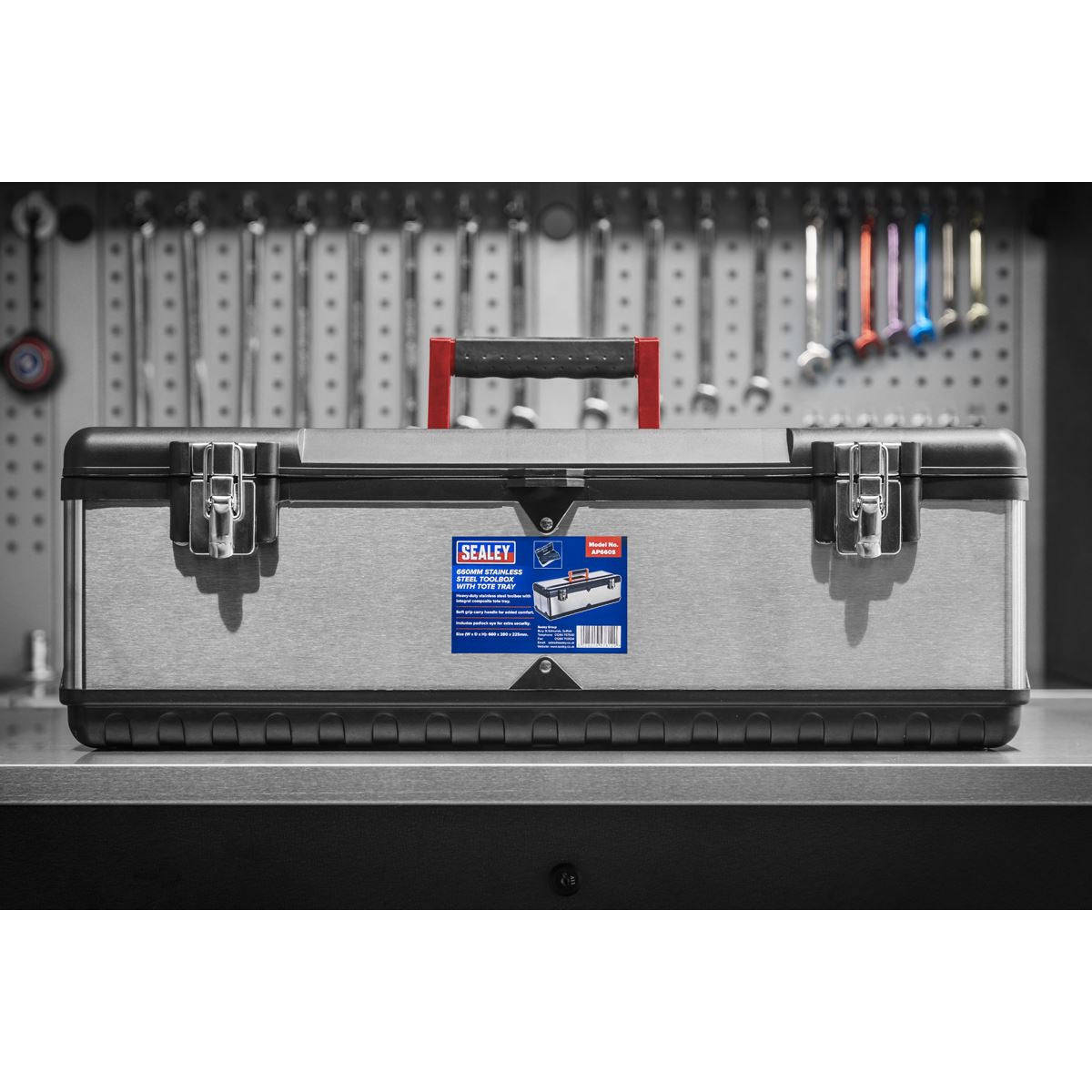 Sealey Stainless Steel Toolbox 660mm with Tote Tray 