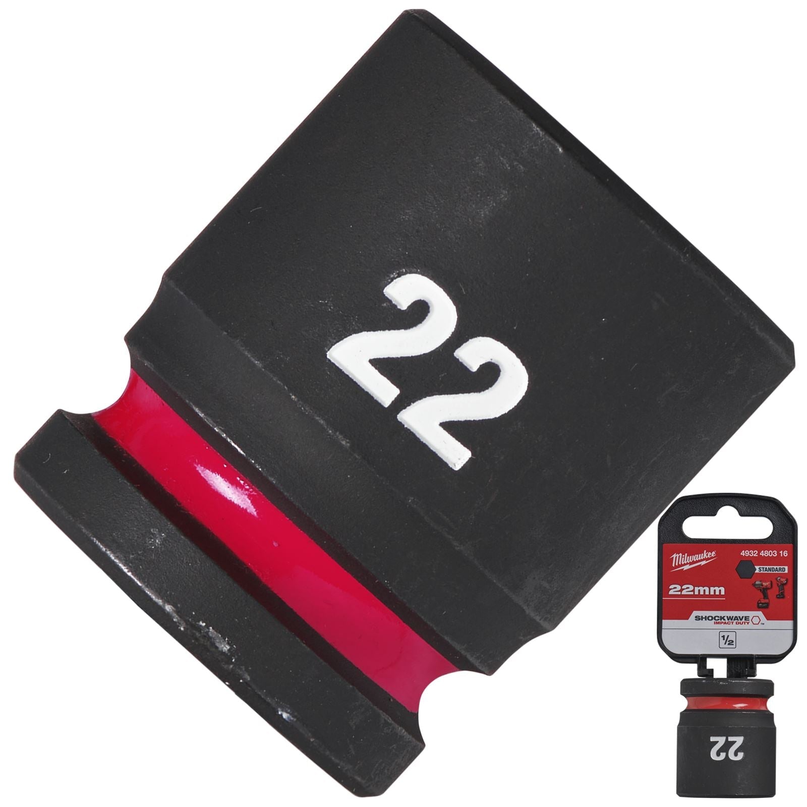 Milwaukee Impact Sockets Standard 1/2" Drive 8-32mm SHOCKWAVE Impact Duty 