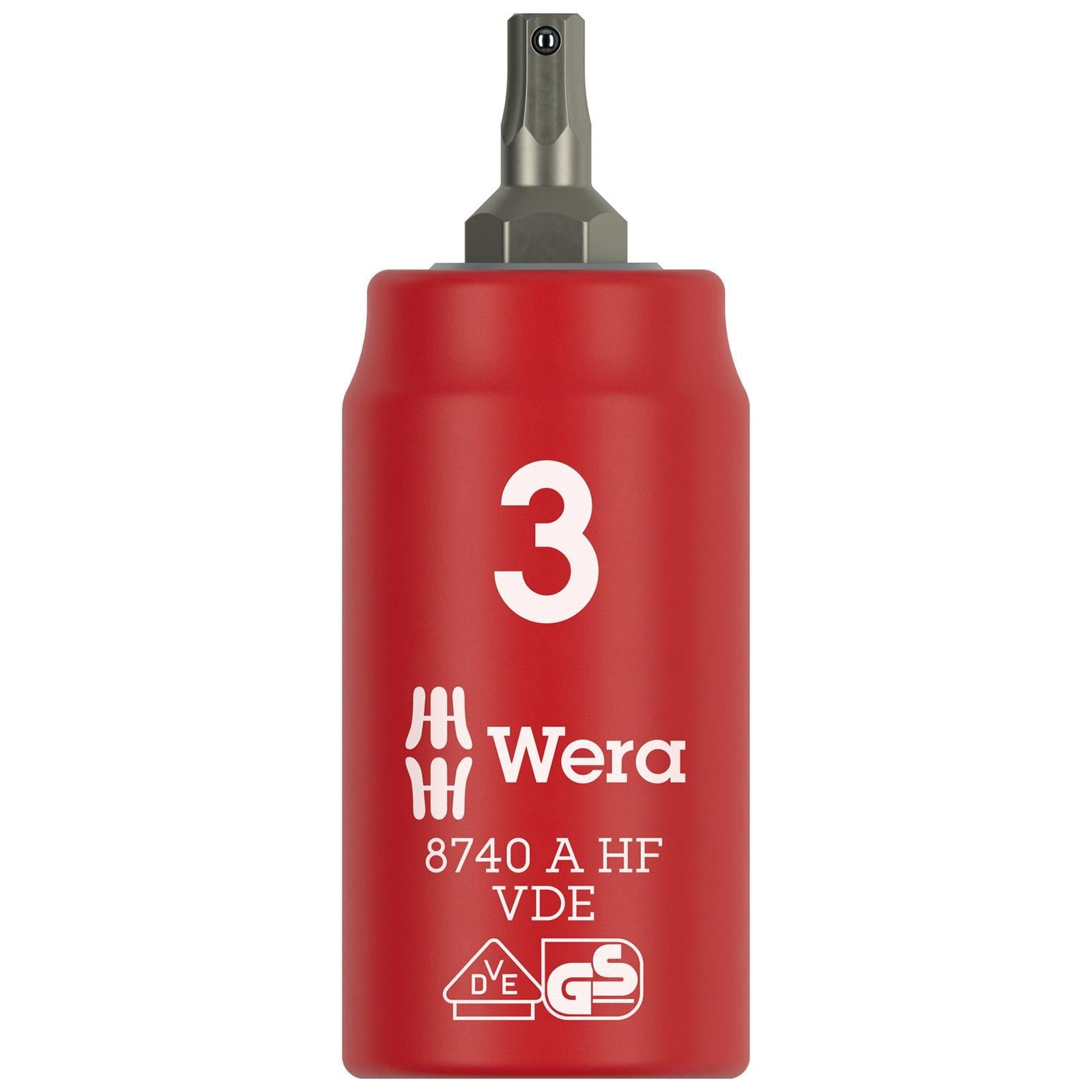 Wera VDE Zyklop Hex Bit Socket 1000V Holding Function 1/4" Drive 8740 A VDE HF 3-8mm - Choose Size  White Rose Tools