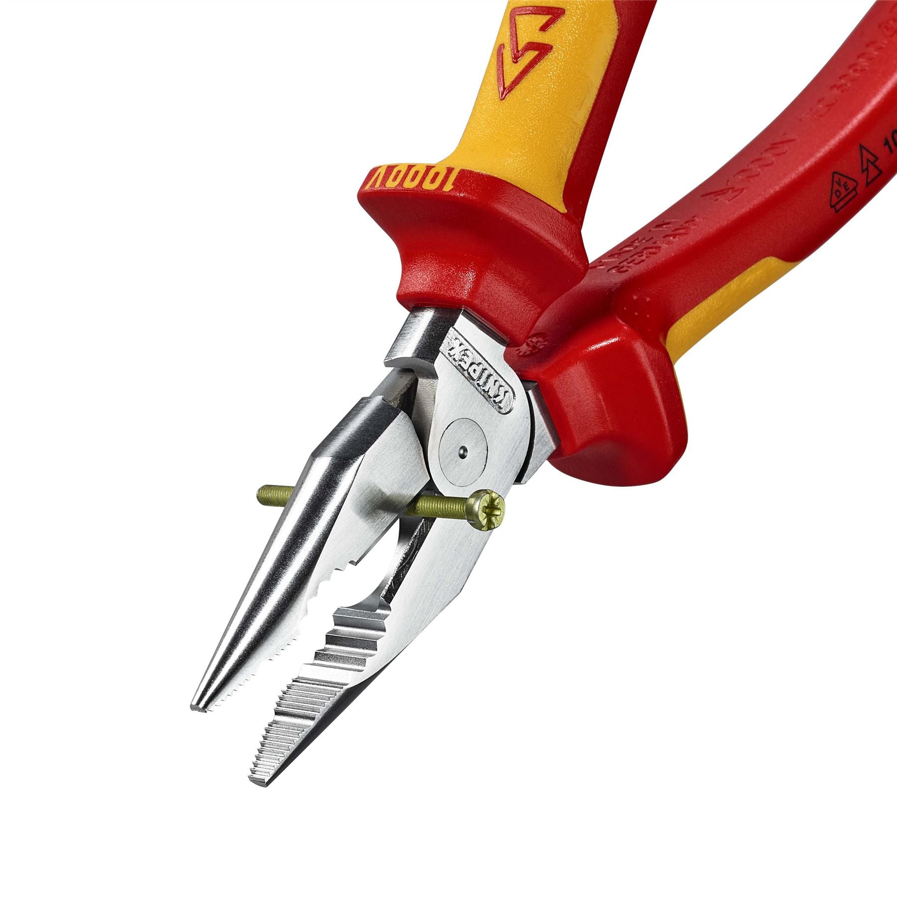 KNIPEX Needle Nose Combination Pliers 185mm VDE Chrome Multi Component Grips 08 26 185 SB